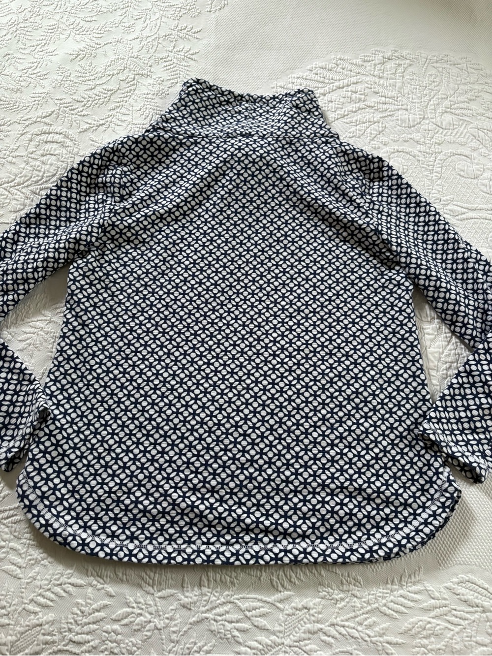 Talbots pullover sweatshirt leafy dot blue UPF 50 size L - Picture 11 of 12